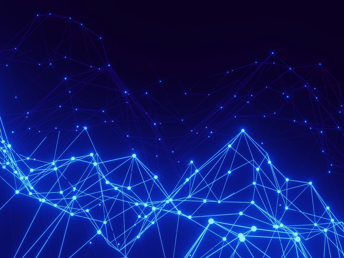 Abstract network of connected nodes representing AI data infrastructure