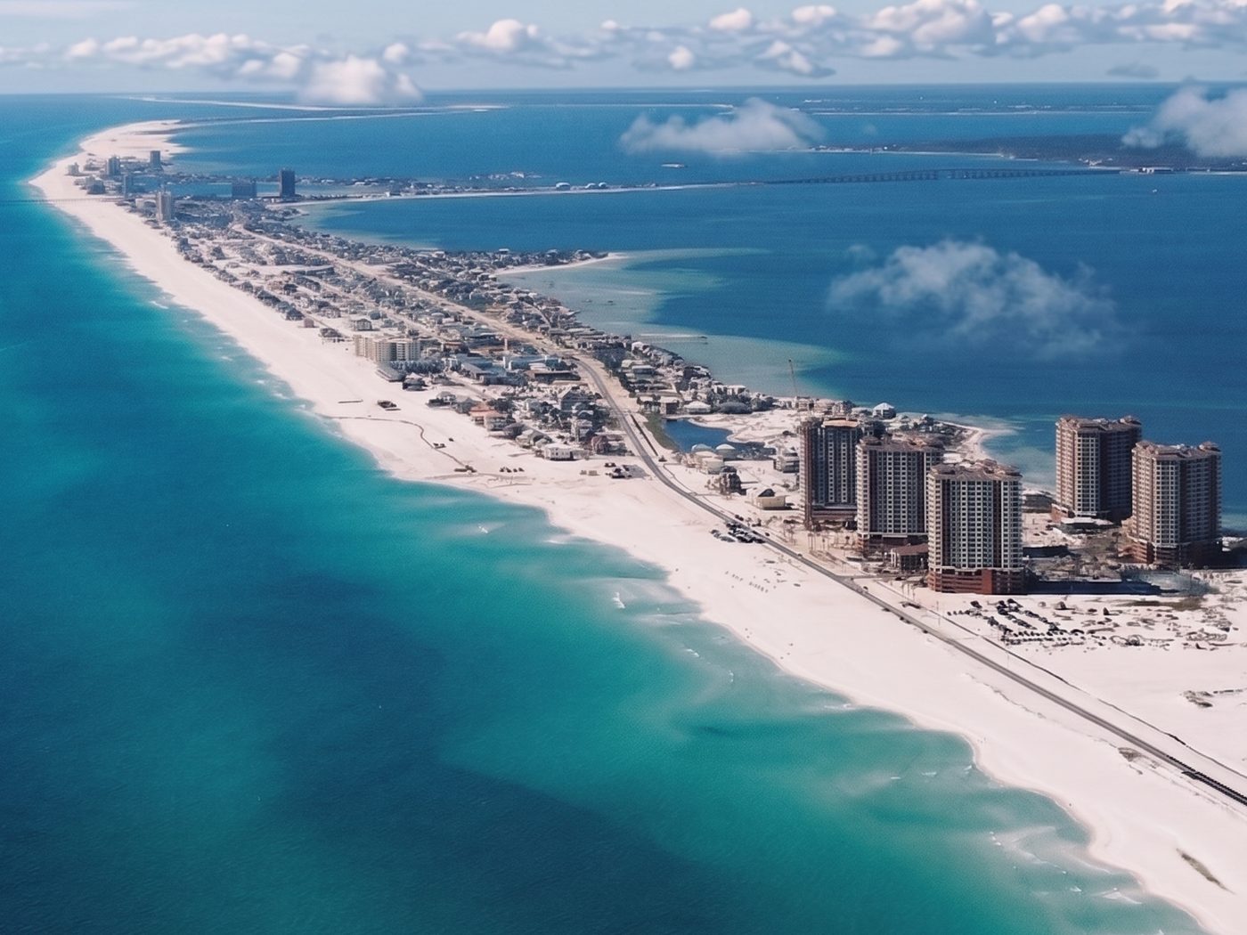 Aerial view of Pensacola Beach, Florida
